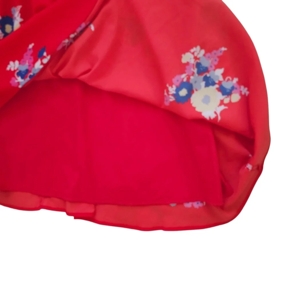 Modcloth Vibrant Red Floral Mini Dress - Picture 7 of 9